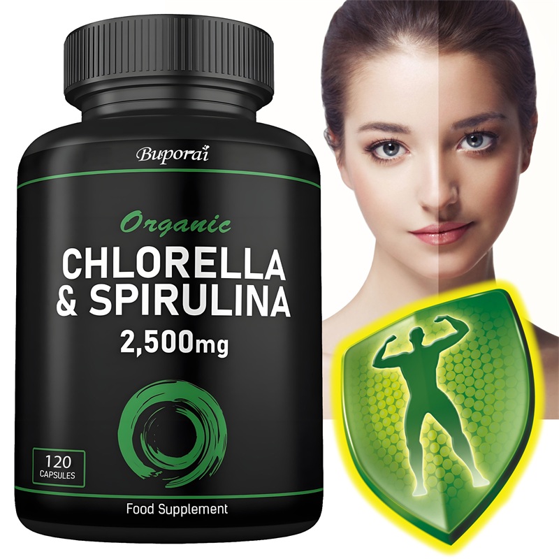 Tulsi Holy Basil - Clorella y espirulina orgánica 2500 mg:
