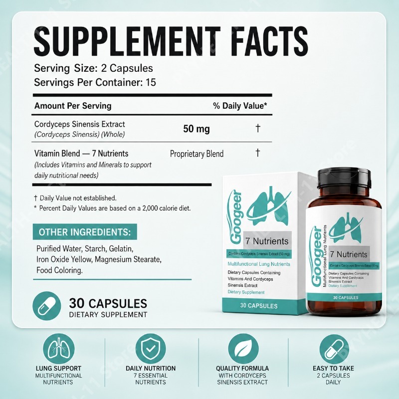 Cápsulas de Extracto de Cordyc - Herbal Wellness Supplement reseña y precio